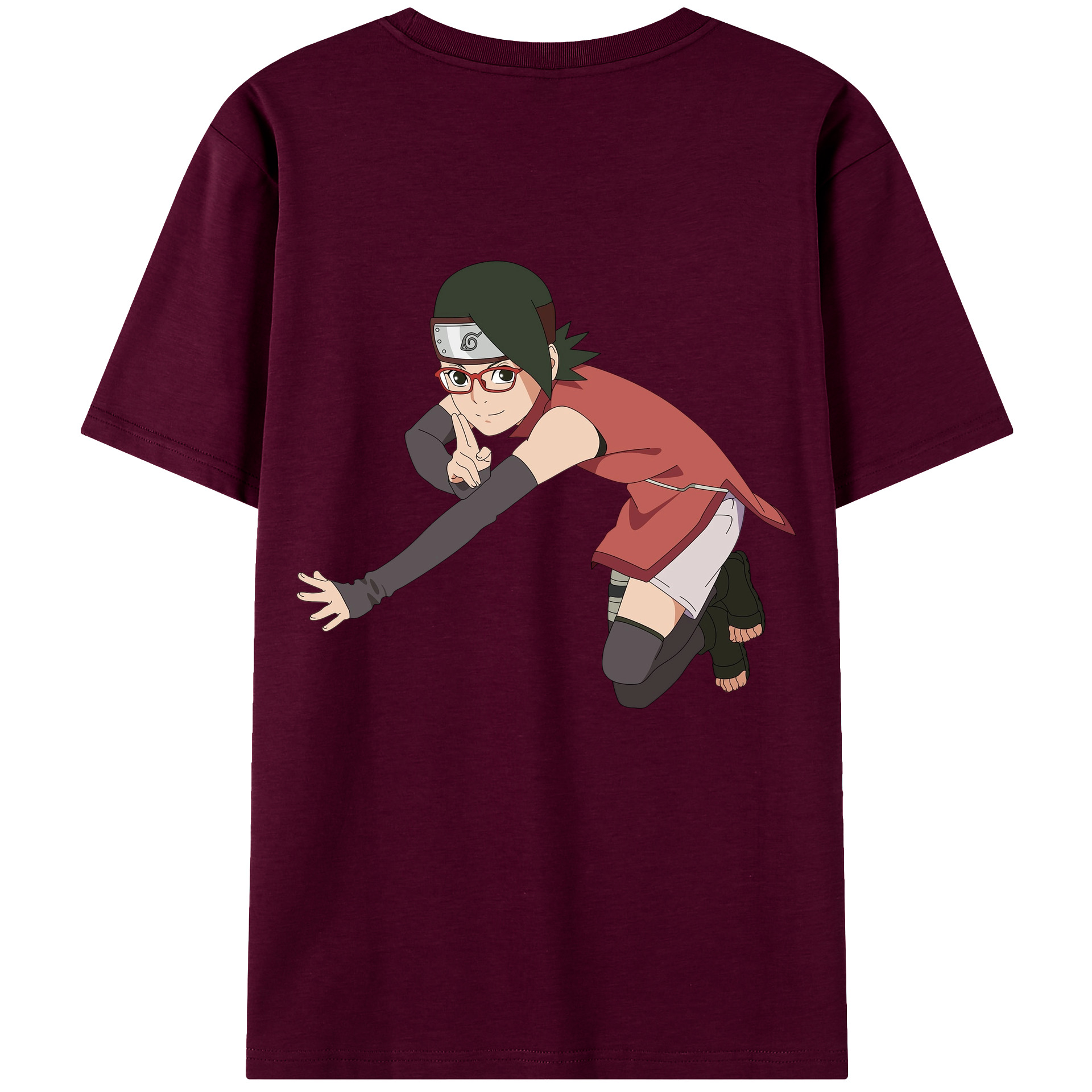（画像用） NARUTO -ナルト- うちは サラダ Uchiha Sarada レディース半袖Tシャツ(バックプリント)
